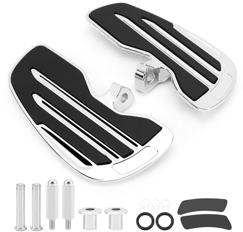 WODHMIEY Repose-pieds avant en aluminium pour Indian Scout Sixty Bobber 2015 à 2021, accessoires de scout indien, repose-pieds avec poignée, argenté et noir (argent)