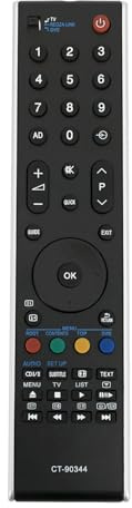ROLLGAN CT-90344 Ersatz Fernbedienung Kompatibel mit Toshiba TV 40RV743 37RV743 32YL743 32RV743 46MV732 32XV733DG 46SL753B 37ZV743 37XV743 32XV743 37RV733 37XV733 32RV733 40MV732 32XV733 40ZV743