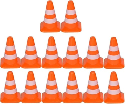 Miniatur-Straßenkegel, Orange, Mini-Verkehrskegel, Kunststoffschild, Straßenkegel, Spielzeug, Straßensperre, Kegel, Schild, Modell, Foto-Requisite, pädagogisch für Kinder, kleine orangefarbene Kegel
