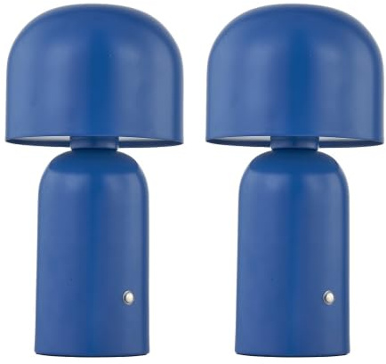 Christina - Navy Blue LED Rechargeable Touch Table Lamps Twin Pack