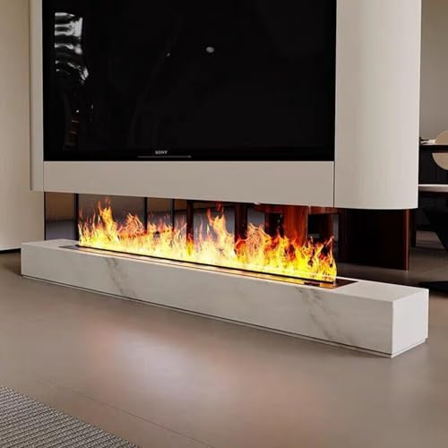 Water Vapor Fireplace 3D Atomized Fireplace Built-in, Simulated Atomized Flame, Decorative Mist, Remote & Touch Screen, Multicolor Flame, Timer, Log & Crystal, No heating, 80cm/31.4in