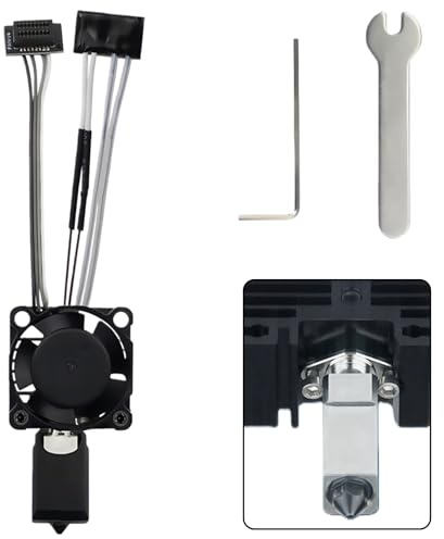 Kit Hotend en acier durci avec ventilateur pour imprimante 3D Bambu Lab P1P/P1S, hotend entièrement métallique avec buse en acier trempé de 0,4 mm, bloc chauffant en cuivre plaqué et thermistance