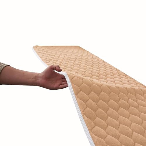 ILiemao Bankauflage & Sitzkissen Nach Maß 1,5cm Dick Waschbar, Flanell rutschfest für Innen/Outdoor(Khaki,60x80 cm 24x31 in)