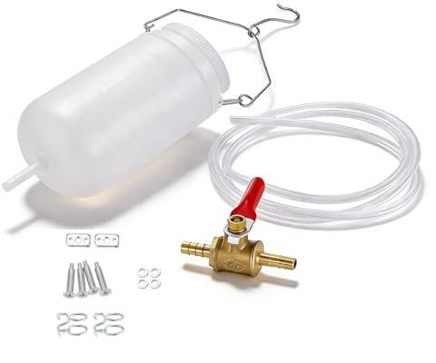 MOTOFY Motorcycle Auxiliary Fuel Tank - 1L Portable Gas Can with Carburettor Balancing Tool, Workshop Fuel Feed & Supply Bottle for Petrol-Powered Bikes