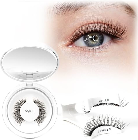 Crislashes Magnetische-Wimpern Set mit Applikator, Kein Kleber erforderlich Magnetische Wimpern Einfach anzubringen und zu entfernen, Magnet-Wimpern Wiederverwendbar und natürlicher Look (Set-B 08)