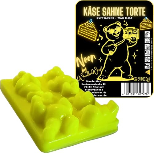 WonderWax Neon Duftriegel 6 x Duftwachs Bären Wachsmelt Duftwachs Raumduft für Duftlampen Soja Wachs Melts Duftmelt Aroma Wellnes Kerzen Wärmer Wax Tarts Käse Sahne Torte