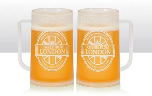 Cheers aus London London Bier Becher London Bierkrug Frosty Pint Becher London Souvenir Tasse Glas 400?ml