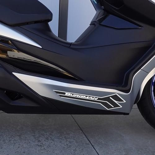labelbike - 2 Aufkleber Motorrad Roller Burgman Schriftzug Zubehör kompatibel mit Suzuki - Farbe Carbon Weiß