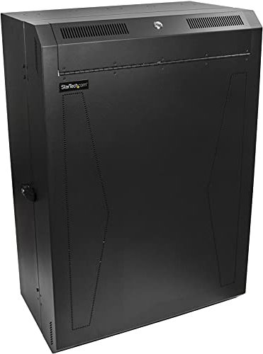 StarTech.com 8U 19 Vertical Wall Mount Server Rack Cabinet - Low Profile (15) - 30 Deep Locking Network Enclosure w/2U for Switch Patch Panel Router Mounting IT/Data Cabinet Assembled (RK830WALVS)