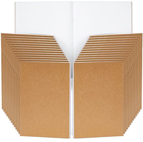 Paper Junkie 24 Stück blanko unliniertes Notizbuch-Set, Briefgröße, Kraftpapier-Tagebücher mit 24 Blatt zum Zeichnen, Skizzenbuch, Bürobedarf (21,6 x 27,9 cm)