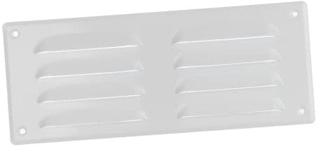 260x105mm / 10x4 inch White Metal Air Vent Grille Cover with Insect Mesh - Ventilation Cover