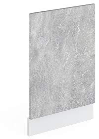 Vicco Frontblende R-Line, Geschirrspüler Fronttür, Beton/Weiß, 45 cm ohne Arbeitsplatte