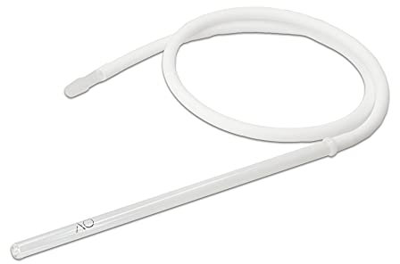 AO® Shisha Glasmundstück-Set Liner XL ROUND | Set: Glasmundstück + Schlauchanschluss 18/8 Schliff + Soft-Touch Silikonschlauch | Farblich optimal, äußerst langlebig & pflegeleicht! (Weiß)