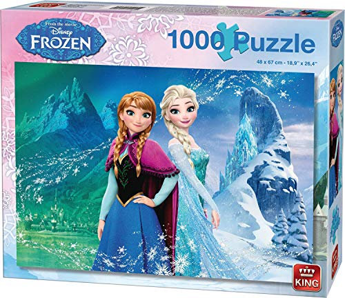 King 55919 Disney Frozen-Die Eiskönigin-Sammler Edition Puzzle 1000 Teile, Blau Karton