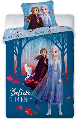Disney Frozen Bettwäsche Eiskönigin Anne ELSA Kopfkissen Bettdecke für 140x200 Believe 100% Baumwolle