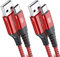 sweguard Lot de 2 câbles 2M USB C de type C en nylon pour Samsung Galaxy S10 S9 S8 Plus, Note10, Note9, M31, M30s, M20, A20e, A71, A51, A50, A40, A10e, A7, Mi9, Mi8, Redmi Note8 Pro LG G7.