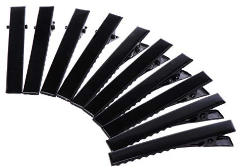 MINGSTORE 10 pièces Noir métal Simple Broche Pince Crocodile Pinces à Cheveux Barrette arcs Bricolage 5.5 cm-5.5 cm