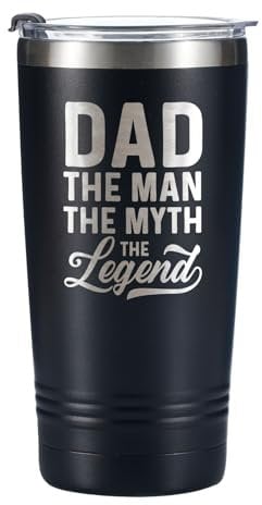Onebttl Dad Gifts Travel Coffee Mug Tumbler 590ml/20oz, Father Birthday Gifts from Daughter/Son for Daddy on Father's Day, Stainless Steel Insulated - The Man The Myth The Legend