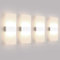 Klighten 4PCS Lampada da Parete Interno 12W Bianco neutro 4000K, Moderno Applique da Parete in Acrilico Perfetto per Camera da Letto, Soggiorno, Bagno, Corridoio, Scale, 780 Lumen