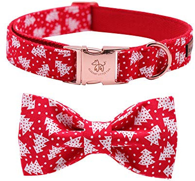 Elegant little tail Hundehalsband, Baumwolle und Gurtband, Weihnachten Hundehalsband, Mädchen oder Junge verstellbare Hundehalsbänder Haustier Geschenk für kleine mittelgroße Hunde