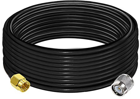 TUOLNK Cavo da SMA a TNC RG58 Cavo da spina maschio SMA a TNC maschio a bassa perdita 32,8 piedi (10 m) Cavo adattatore coassiale da TNC a SMA RF 50 ohm per dispositivi LAN wireless
