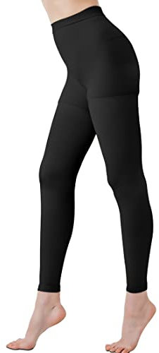 KINGJOZE Medizinische Kompressionsleggings für Damen, 20-30 mmHg Kompressionsstrumpfhose für Krampfadern, Schwellungen, Lymphödeme, Fußlos-schwarz, XX-Large