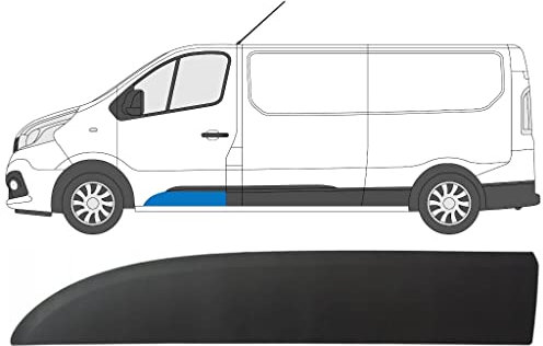 EasyParts Side door moulding panel strip - car door protector trim replacement with clips for Renault Trafic/Vauxhall Vivaro/Fiat Talento/for all design models from 2014 to 2022, Black grey