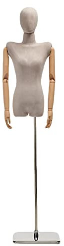 LXLIGHTS Schneiderpuppen Weibliche Torso, Zerlegbar Kopfarm Mannequin Körper Ausstellungsstand Mit Quadratische Basis für Bekleidungsverkaufspräsentationen Halbe Skala Dummy-Modell Kleiderordnung, 2 F