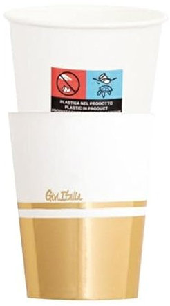 Givi Italia 8 gobelets en carton 250 cc Gold Liberty Or (I AM Recyclable)