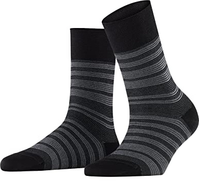 FALKE Damen Socken Sensitive Sunset Stripe W So Lyocell mit Komfortbund 1 Paar, Schwarz Black 3000, 35-38