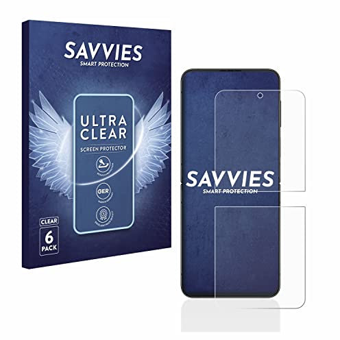 savvies Protector Pantalla para Samsung Galaxy Z Flip 4 (6 Unidades) Película Ultra Transparente