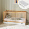 Kids Collective Babybett Kinderbett Gitterbett 60x120 höhenverstellbar & herausnehmbare Sprossen, mit Schublade und Matratze | Buchenholz Natur sehr stabil Made in Europe
