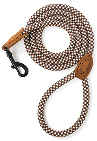 Mile High Life Dog Leash with Genuine Leather-Wrapped Ends, 4/5/6FT