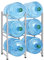 LIANTRAL Wasserflaschenhalter, 3 Ebenen, silberfarben, zweireihig, robust, mit 6 Schlitzen für Zuhause, Küche