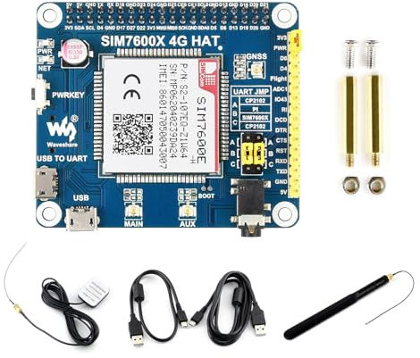 LUCKFOX 4G HAT for Raspberry Pi, Based on Waveshare SIM7600E-H, Enabling LTE Cat-4 4G/3G/2G Communication & GNSS Positioning, Compatible with Raspberry Pi Series Boards/Jetson Nano