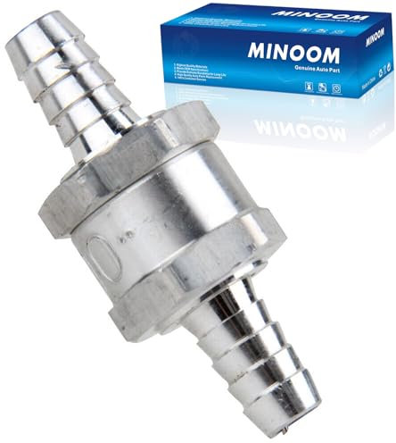MINOOM Kraftstoff-Rückschlagventil, Einweg, Inline, Rückschlagventil, Diesel, Benzin, Silber (10 mm 3/8 Zoll)
