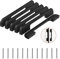 Lxoraziy 6 Pack Kitchen Door Handles, 160mm Hole Centre Flat Black Cabinet Handles, Aluminum Alloy Furniture Drawer Pulls (Screws Included)