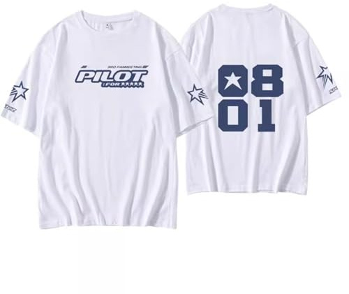 Skz 5 Star Album Merch Shirt Felix Jisung Hyunjin Minho Bangchan Changbin Concerts Tee Rockstar 8th Tops, White-01, 4X-Groß