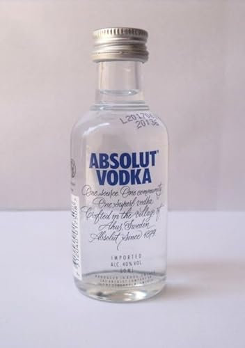 Lote de 12 Botellas Decorativas Mini Vodka Absolut. Regalos Originales. Licores y Complementos. Detalles para Bodas, Comuniones, Bautizos y Cumpleaños. DS
