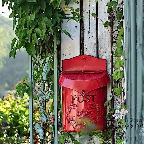 Cassette postali Cassetta Postale in Ferro Metallico Cassetta Postale Creativa Irregolare Vintage con Serratura e Chiave Cassetta per pacchi Scatola per Suggerimenti da Giardino all'aperto più Sicuro