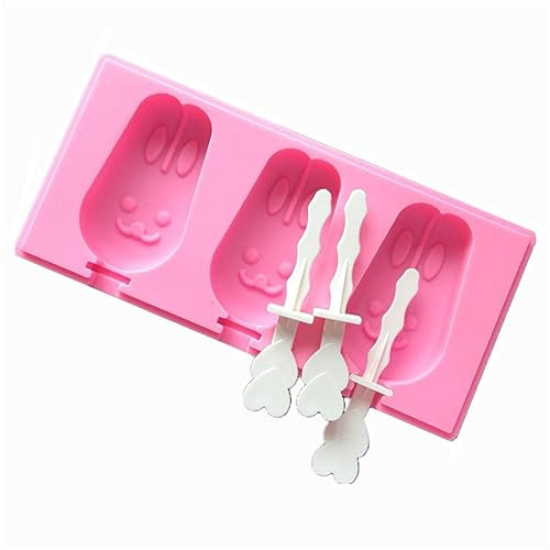 GIVBRO Moules à sucettes glacées en forme de lapin avec couvercle et bâtonnets