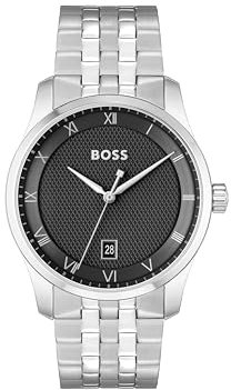 BOSS Uhr mit DREI-Zeiger-Quarzwerk für Herren Kollektion Principle mit Silbernes Edelstahlarmband - 1514123