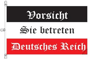 Stormflag Drapeau de l'Empire allemand - 120 x 200 cm - Drapeau de l'Allemagne - Attention : vous entrez dans l'empire allemand - 4 x 6,5 m - Polyester - 110 g/m² - Avec trois crochets