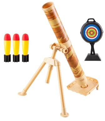 Ronyme Lanceur de mortier Jouets Lance-roquettes Meilleur Cadeau avec Son Chase Rocket Lance-roquettes Ensemble pour Cadeau de Festival pour Enfants, Jaune