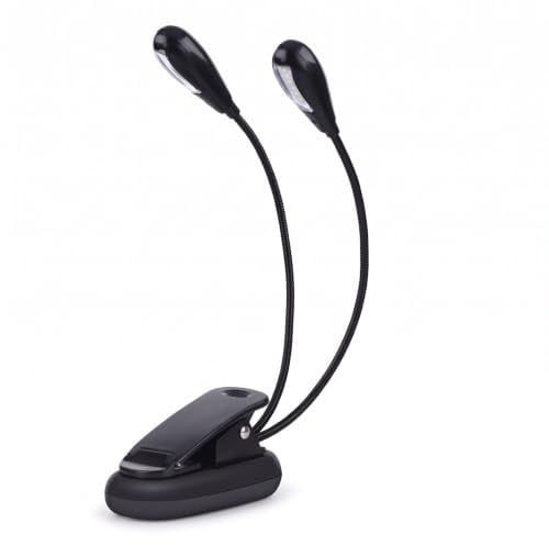 Notenpult-Lampe mit Clip und zwei verstellbaren Armen, 8 LED-Leuchten | LED-Leseleuchte mit Flexiblem Gelenk für Noten, Bücher, Schreibtisch, Werkbank