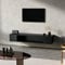 Warmiehomy Floating TV Unit Wall Mounted TV Unit with Cable Hole Media Wall Units for Living Room (Black, 135cm)