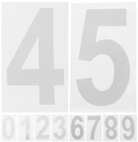 5 Sätze Reflektierende Nummernaufkleber Wasserfeste Buchstabenaufkleber Farbband Nummernaufkleber Briefkasten Vintage-schilder Das Haustier Weiß Klassisch Zahlenaufkleber