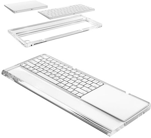 Acrylic Keyboard Stand and touchpad Tray pad Suitable for Second and Third Generation Apple Magic Keyboards and Apple Magic touchpads, Comfortable Wrist Rest relieves Hand Pain