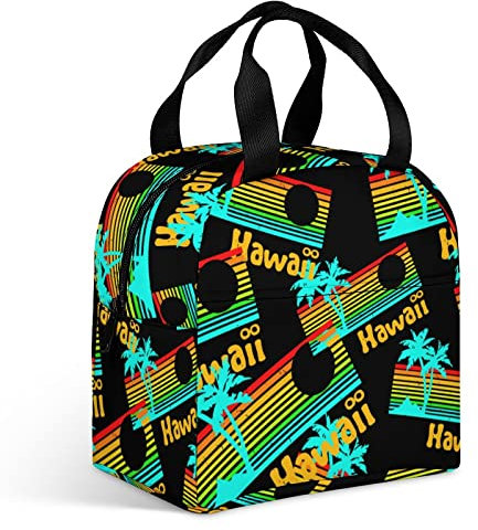 Lonchera retro vintage de los años 80 para mujer, con bolsillo grande, aislada, para hombres, viajes, picnic, trabajo, divertida