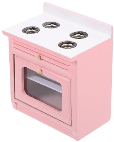 TOYANDONA Maison De Miniature Poêle Meubles Modèle Four 1:12 Échelle Accessoire De Cuisine Armoire De Cuisine Paysage Cuisinière Appareil Ménager Fournitures De Bricolage Rose